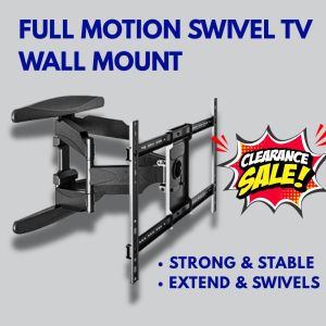 NB-P6 Swivel & Extendable Arm Full Motion TV Wall Mount for 40-75 Inch Screens – Heavy Duty Design VESA 200x200 to 400x400 45.4kg Load Capacity – Ready Stock