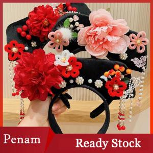 [PAM] Flower Chinese Style Headwear Tassel Ancient Style Headband Princess Hair Hoop Hanfu Headdress Hanfu Hair Clip Women