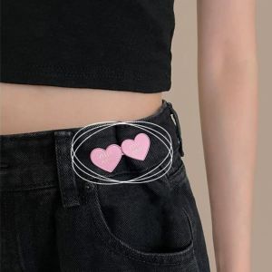 พร้อมส่งในไทย ใหม่ เข็มกลัดแฟชั่น ปรับขนาดได้ สําหรับติดกางเกงยีน และกระโปรง