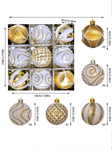 Personalized Plated Plastic Ball Decorations for Christmas Tree