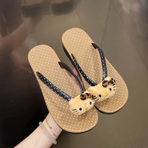 [Free Shipping] New Polka Dot Cartoon Flip-Flops Fashionable WomenS Indoor Slippers WomenS Outdoor Wedge-Heeled Sandals
