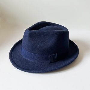 LTMGZ Vintage Fedora Hat Classic Solid Color Trilby Cap Gentleman Hat Elegant Wool Felt Hat Men / Women