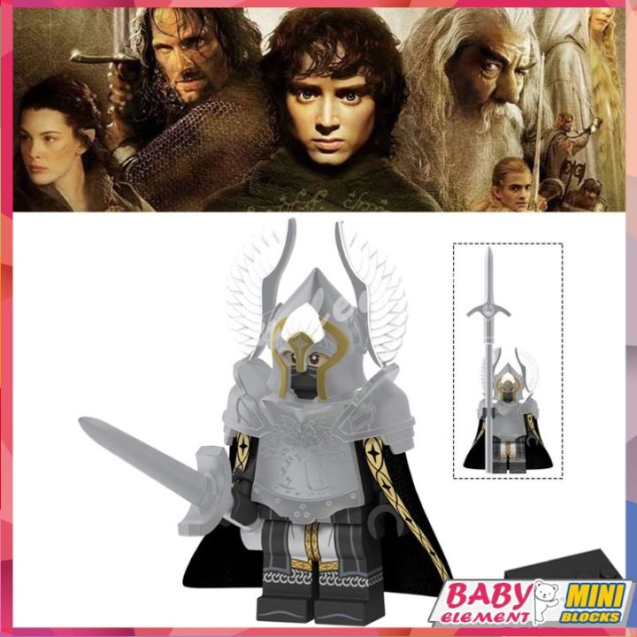 Lord of The Rings Minifigures Fountain Middle-earth Guard Gondor Soldier Warrior Mini Figures Team Phalanx