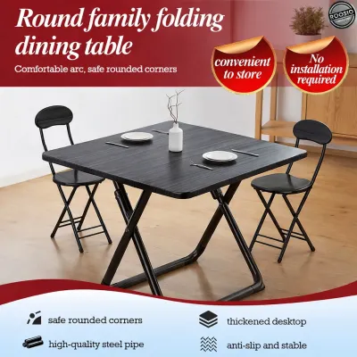 ROOSIO Furniture Chair for Dining Table Square Table Coffee Table Round Foldable Table Rental Housing Nordic Table Wooden Portable Folding Table