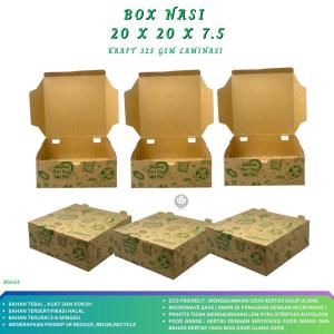 Dus Nasi 20x20 Box Catering Laminasi 325 Gsm Dus Catering 20x20 (Isi 20 Pcs-B5K4E)