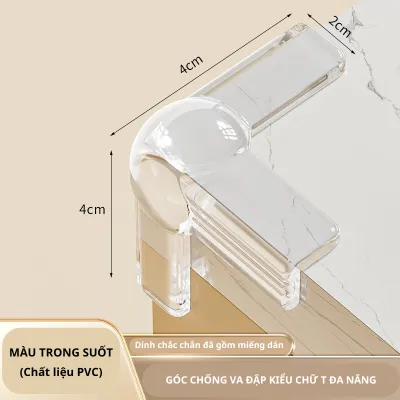 Set 4 miếng Silicon PVC bọc góc bàn trong suốt chống va chạm góc bàn an toàn cho trẻ em NC78