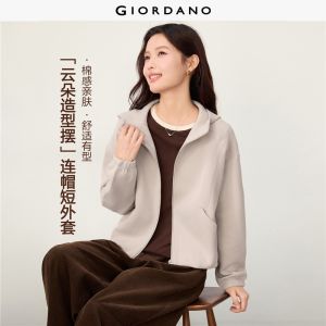 Giordano Women Air-layer seam detail hooded jacket Free Shipping 05376852
