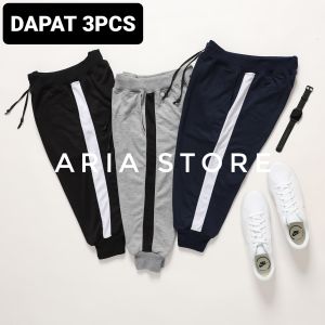 Dapat 3 Pcs - Celana Jogger Pendek Pria Wanita - Trackpants Celana Joger Olahraga Training Sport
