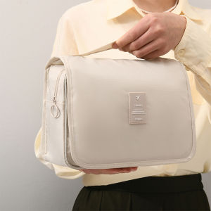 [In stock] Waterproof foldable toiletry bag foldable handbag travel cosmetic bag dry and wet separation storage bag hangable portable hanging storage cosmetic bag