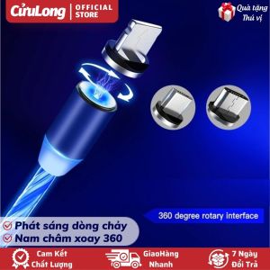 Cáp Sạc Điện Thoại Đa Năng 360 Có Led Phát Sáng Đầu Nam Châm Từ Tính độ chống xoắn cáp sạc ip samsun IOS Adroid MicroUSB TYPE C Xiaom