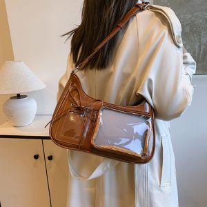 W0AGZ4J2 Harajuku Jk Shoulder Bag Lolita DIY Crossbody Bag Casual Leather Transparent Ita Bag Women