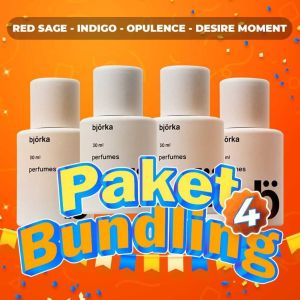 Paket 4 Botol Parfum Pria Wanita Bjorka EDP (INDIGO - OPULENCE - DESIRE MOMENT - RED SAGE) Perfume Parfume