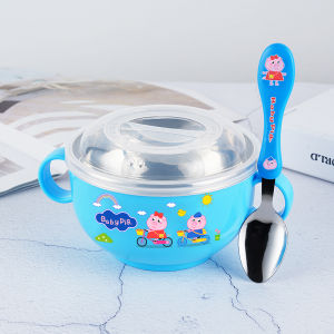 Baby Feeding Set Baby Tableware Set Kids Feeding 304 Bowl Stainless Steel Anti-fall Bowl With Spoon