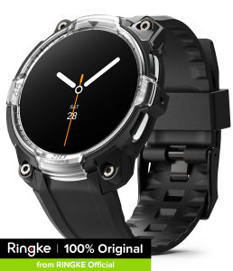 Ringke Rugged Gear for [Samsung Galaxy Watch 8 44mm] – Hybrid TPU+PC Protective Case & Ergonomic Watch Strap Combo Shock-Absorbing Design Lightweight & Secure Fit - Black