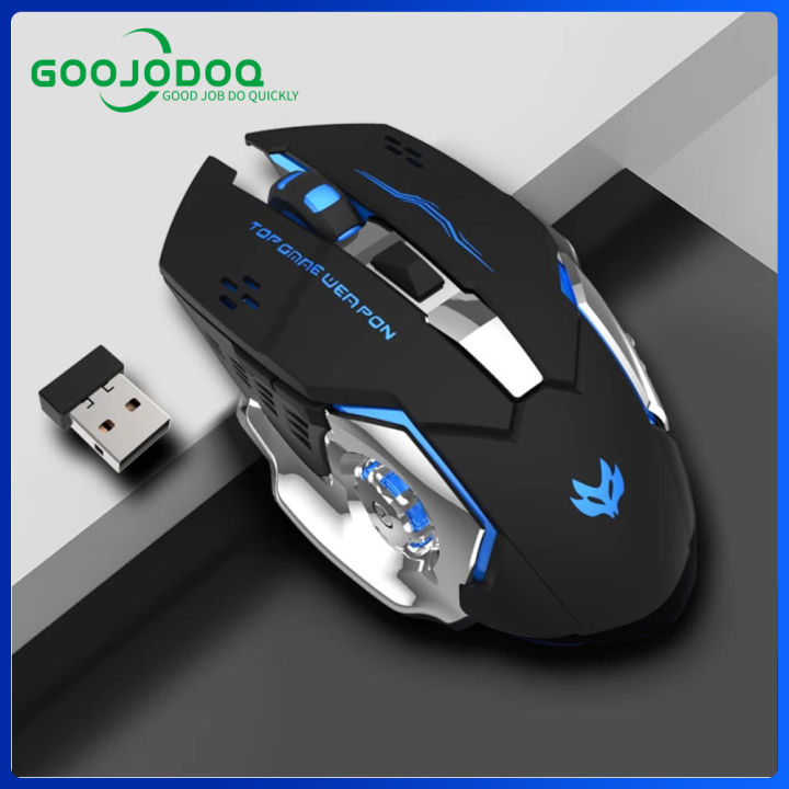 GOOJODOQ Gaming Mouse USB Receiver Ergonomic Wireless Mouse 1600 DPI Three Gear Optical Bluetooth Quiet Mute For PC Laptop Computer