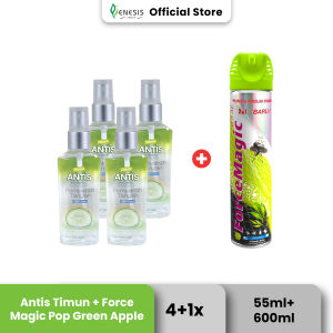 Antis Spray Timun 4x55 Ml & Force Magic Green Apple Pop Art 600Ml