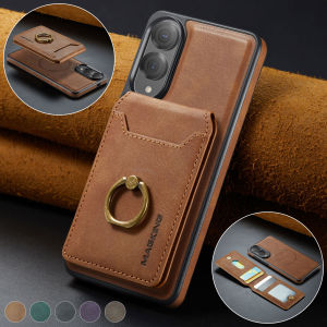 2 in 1 Detachable Cards Solt Ring Leather Case For SAMSUNG S25 Ultra S23 S24 Plus For Magsafe Wireless Charging Wallet Cover