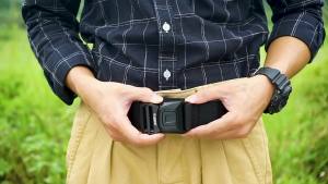 Mens Tactical Belt with Quick Release Insert Buckle Outdoor Sports Canvas Belts Nylon Workwear Pants Belt 125 cm