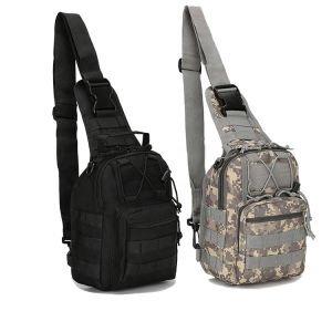 ASIAON Tactical Chest Sling Bag with MOLLE systems (Modular Lightweight Load-carrying Equipment)