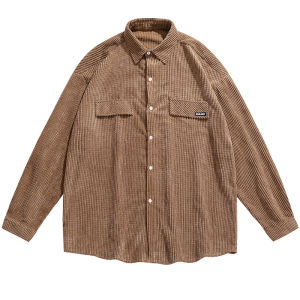 HELLO JIM long Sleeve Shirt for Men Waffle Long Sleeve Shirt Men 2022 Autumn And Winter New Oversize shirt  H1587
