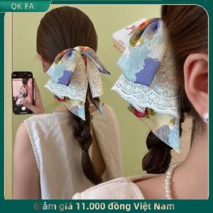 QK FA ✨ Sơn Dầu Phong Cách Ren Bow Đuôi Ngựa Clip Tóc Clip Thanh Lịch Móng Vuốt Tóc Cho Phụ Nữ Ngọt Ngào Cô Gái Cổ Điển Phong Cách Tóc Phụ Kiện