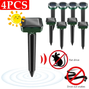 Solar Power Ultrasonic Pest Mole Repeller Garden Rat Mouse Snake Repellent Killer Halau Tikus Ular