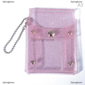 [COD] Springhooe Mini make-up bag cute sequined transparent lipstick bag pink key chain make-up bag case