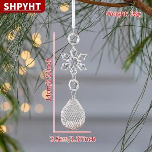 [COD] SHPYHT TOY Xmas Tree Transparent Snowflake Hanging Ornaments Acrylic Pendant 2025 Christmas Decoration For Home Navidad Gifts New Year 2025