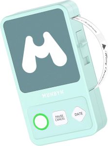 MUNBYN Label Maker Machine with Tape Print Date with One Click FM520 Portable Bluetooth Label Printer for Office Home Storage (Green)