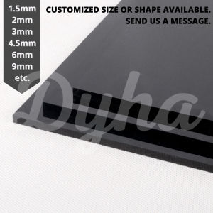 Black Opaque Glossy Acrylic Sheets - Laser Cut [List 3 - 2 3 4.5 mm Thick] Precut Sizes Blank Plaque
