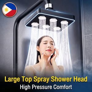Heavy Duty Overhead Rainfall Shower Head 360 Swivel Top Spray High Pressure Water Saving Square