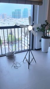 Portable 16 Inch Solar Fan With Panel Tripod Air Circulation Fan with Led Light Strong Wind USB Charging Quiet Fan