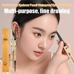 【16-Hours Long-lasting】Double Head Eyebrow Pencil Waterproof Eyebrow Pencil EyeBrow With Brush Dyeing Eyebrow Pen For Natural Brows 5 Colors