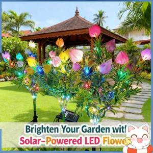 Solar Light Outdoor Waterproof Gardenia Flower Light Lampu Led Solar Garden Light 太陽能燈