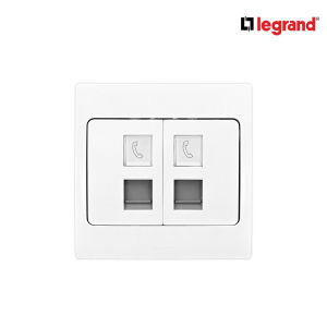 Legrand เต้ารับโทรศัพท์ RJ11 2 ช่อง สีขาว รุ่นมาเรียเซนต์ | Mallia Senses | 281163