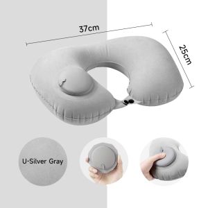 Air Press Type Outdoor Pillow U Shape Travel Pillow Camping Pillow Ultra Soft Inflatable Neck Pillow