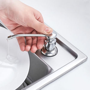 Bình đựng xà bông rửa chén dung tích bằng hợp kim không gỉ gắn bồn rửa chén Xà phòng Dispenser Nhà bếp - Aeneas Shop