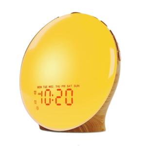 Multicolored Adjustable Full Screen LED Wake Up Lamp Sunrises Simulation Alarm Clock with Grains for Home Decors