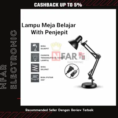Lampu Meja Belajar Jepit Lampu Meja Belajar Arsitek Lampu Baca LED