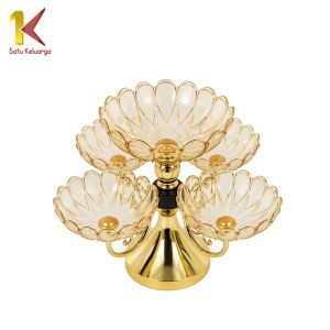 Satu Keluarga Ornamental Fruit Plate Piring Saji Bisa Putar C1007 Luxury Fruit Candy Food Bowl