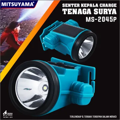 Senter Kepala Charge Tenaga Surya MS-2045P Headlamp Outdoor Rechargeable