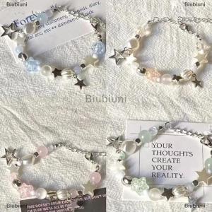 [COD] Biubiuni Ánh Sáng Sang Trọng Tinh Tế Năm Cánh Sao Đính Cườm Vòng Đeo Tay Cho Phụ Nữ Người Đàn Ông Thời Trang Ngọt Ngào Mát Có Thể Điều Chỉnh Vài Vòng Đeo Tay Quà Tặng