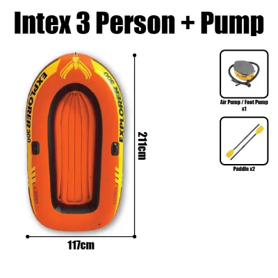 Boat Inflatable kayak 1/2/3/4 person - Sampan bot angin kembung - Thickened heavy duty PVC rubber fishing dinghy canoe