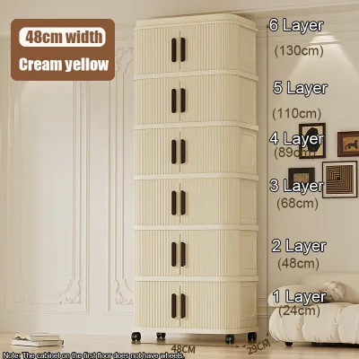 Doing Mall L39/48cm Multifunctional Foldable Stackable Storage Cabinet Box 2 Doors With Roller Large Capacity 卷帘橱柜