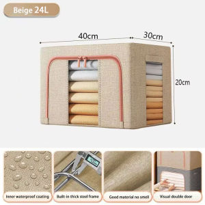 organizer storage box organizer for clothes/quilt foldable wardrobe cabinet organisers Oxford fabric steel shelf