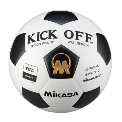 Mikasa PU Leather FIFA Football - Soccer Ball Size 5 (White/Black) SWL310-WBK-FQ