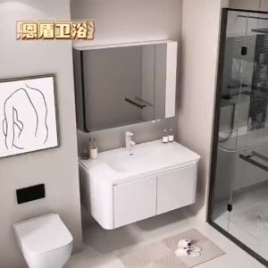 AUREO 【⚡】Ceramic Integrated Basin Bathroom Cabinet Set Modern Minimalist Bathroom Vanity Sink Wash Basin Cabinet