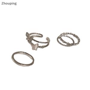 【ZP】 Flash Sale Cute Butterfly Metal Punk Rings Cool Adjustable Index Finger Ring Fashion Knuckle Jewelry For Women Teen Jewelry Gifts Accessories