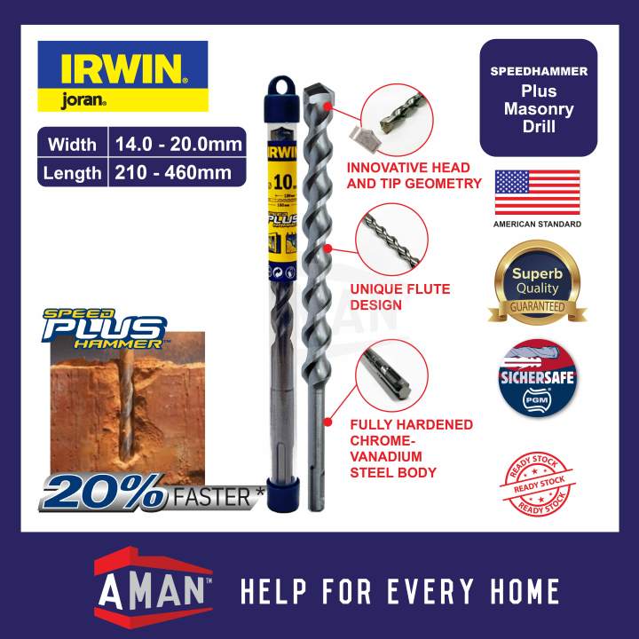 IRWIN JORAN SDS Plus Drill Bit Speedhammer Plus Masonry Drill Bits