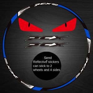 อุปกรณ์มอเตอร์ไซค์สะท้อนแสงล้อยางการปรับเปลี่ยนสติ๊กเกอร์ Hub D Ecals ริมลายเทปสำหรับฮอนด้า PCX 160